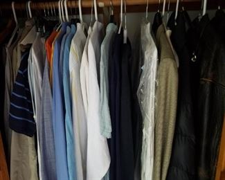 Closets of clothes including a large amount of Escada, Armani, Eileen Fisher...  