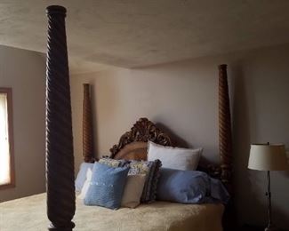 King Size Bed.  Lots of lovely custom linens