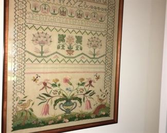 Hand made sampler -not antique but well done