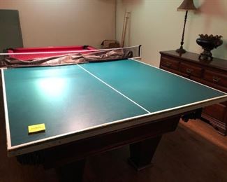 Ping Pong table fits over the pool table