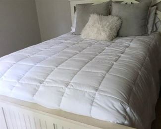 Queen size bed, headboard and foot board, and mattress