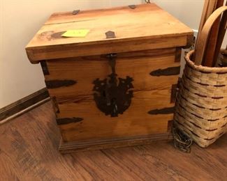 Uniuqe chest with antique iron hardware