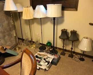 Lamps, large assortment short and tall quality lamps