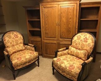 Matching high-end Ethan Allen chairs with pillows