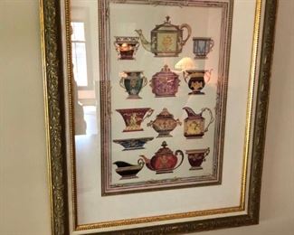 Two Italian pictures showing various tea pots and creamers