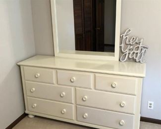 Matching dresser with mirror