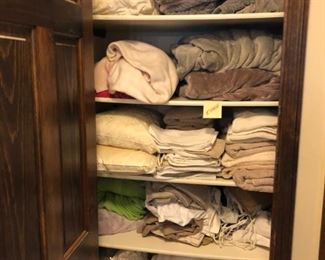 Linens in closet 
