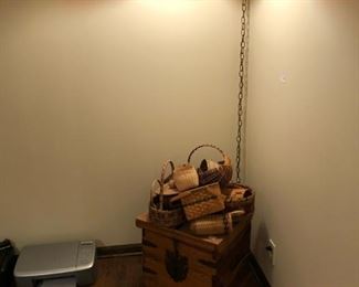 Hanging poker faced lamp