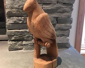 Carved parrot