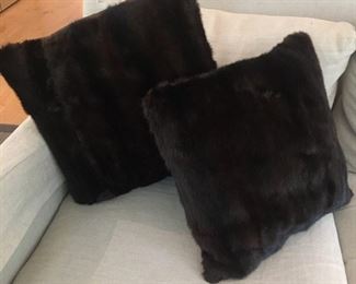 Mink throw pillows