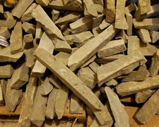 Small pile of cultured stone (not in boxes) located in basement. Sample project of narrow stones in next pic. There are only enough stones for a very small project (ie. fire pit).