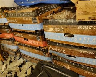 Several boxes of cultured stone flats and corners. You must arrange to move these yourself in July from Basement level (see sample project in next photo). Prices TBD.