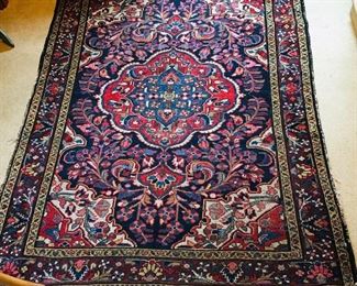 Birkar Rug 1920, $260.00 Good colors & good vintage condition, sans fringe! About 3 1/2 x 6