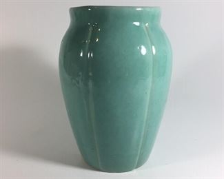 Zanesville aqua vase. 8 3/4" x 6".  Very good condition. $58