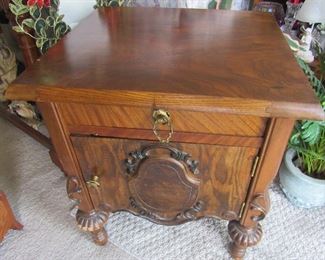 Lot 11 - Vintage wood side table cabinet $120.00 
