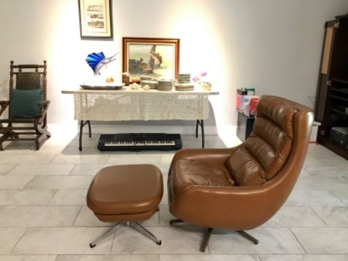Scan design mid century chair & ottoman