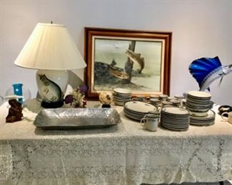 Nautical dishes, Art, figurines, lamp
