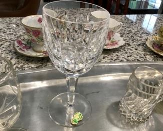 Waterford one large and 6 smaller goblets 
