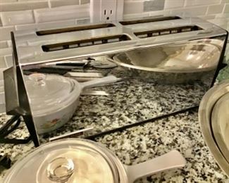 Vintage toaster, corningware 