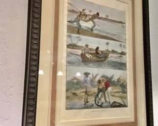 Old tarpon fishing engraving