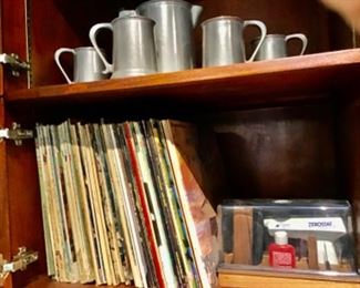 LPs, vintage pewter