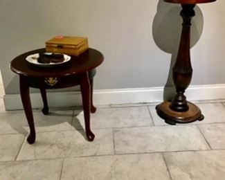 Furniture, vase, old maple box with Bakelite knob, etc