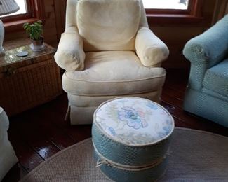 Pastel yellow arm chair