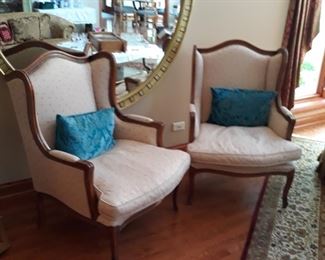 Pair of wing back chairs