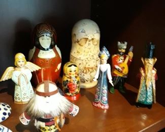 Folk art pieces, hand painted