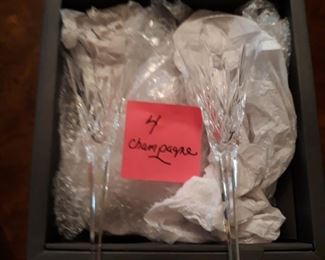 Two waterford  crystal champagne  flutes