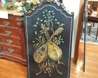 Pair of decorative  panels, with gold leaf accent