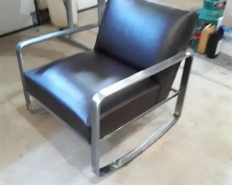 Modern leather on steel rocker, brand name