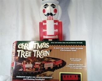 Christmas Tree Train and Vintage Ornaments
