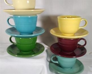 Fiestaware coffee cups and saucers