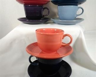 fiestaware cups and saucers