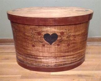 Norwegian painted wooden oval box