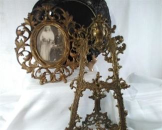 Antique Brass and Picture Frame