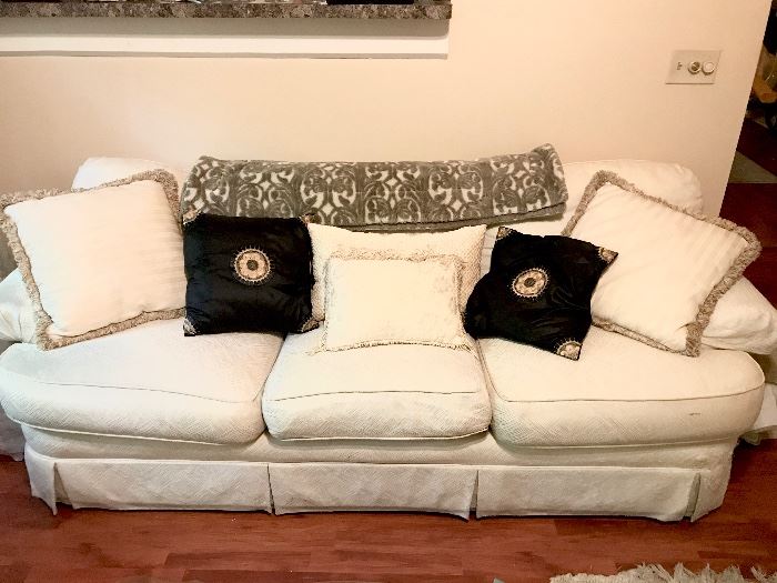 $75-White Neutral Sofa