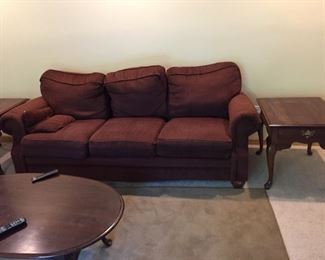 84" sofa , coffee table & t end tables