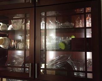 Various crystal vases, tea set glasses a& more to peruse through