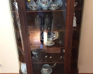 38 x 61 x 12 Oval Vintage Curio cabinet