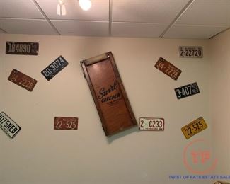 Vintage SWIRL Wood Creeper (Parker Products) with Vintage NEBRASKA License Plates