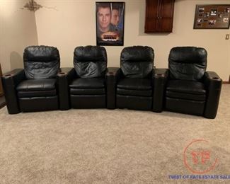 BERKLINE Leather Sectional Theater Seating