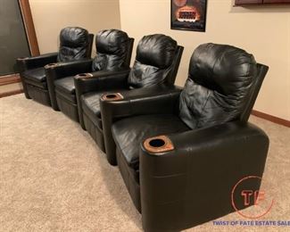 BERKLINE Leather Sectional Theater Seating