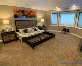 ETHAN ALLEN MERRICK Bedroom Set (King Size Bed Frame, Dresser, and Two Night Stands)