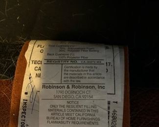 Leather Love Seat and Lounge Chair by ROBINSON & ROBINSON