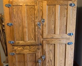1800's Large Retail OAK Wood Icebox