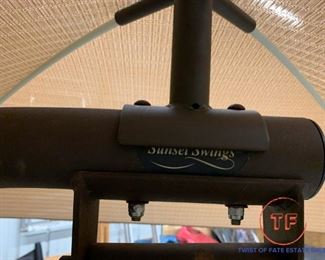 SUNSET SWINGS - 2 Person Lounge Chair Swing with Umbrella Covering