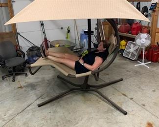 SUNSET SWINGS - 2 Person Lounge Chair Swing with Umbrella Covering