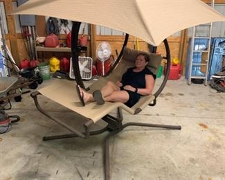 SUNSET SWINGS - 2 Person Lounge Chair Swing with Umbrella Covering